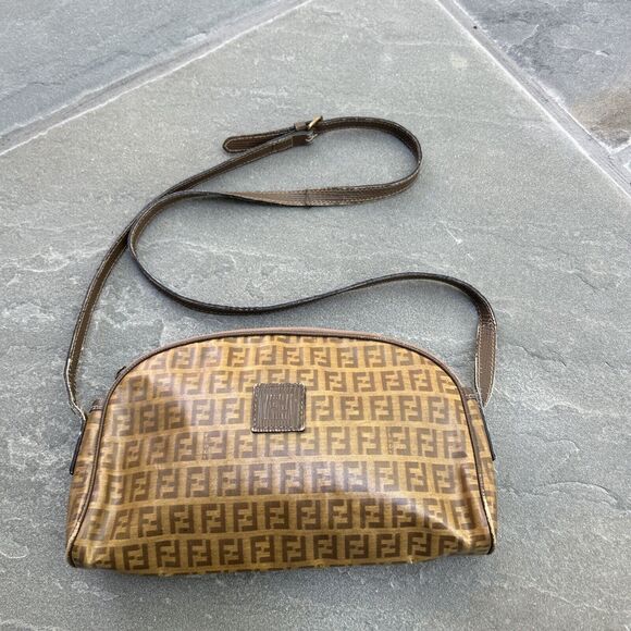Fendi FF Logo Monogram  Crossbody Handbag Size Small Vintage - Picture 1 of 14